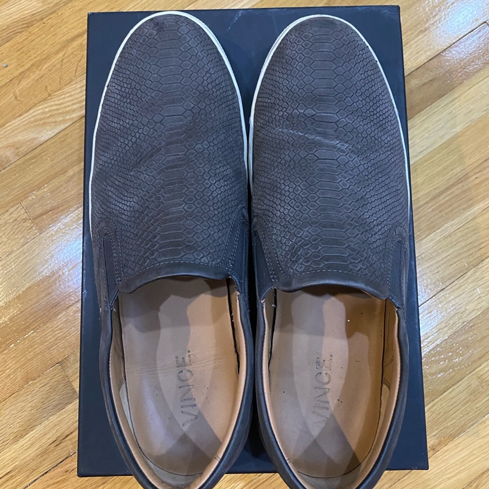 Men’s Vince Leather Slip Ons